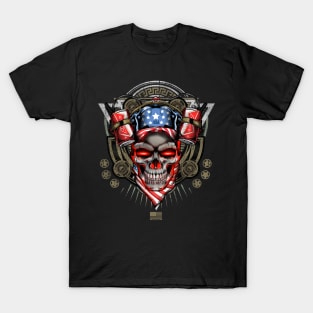 SKULL PROUD AMERICAN VETERAN ARMY TEAM T-Shirt